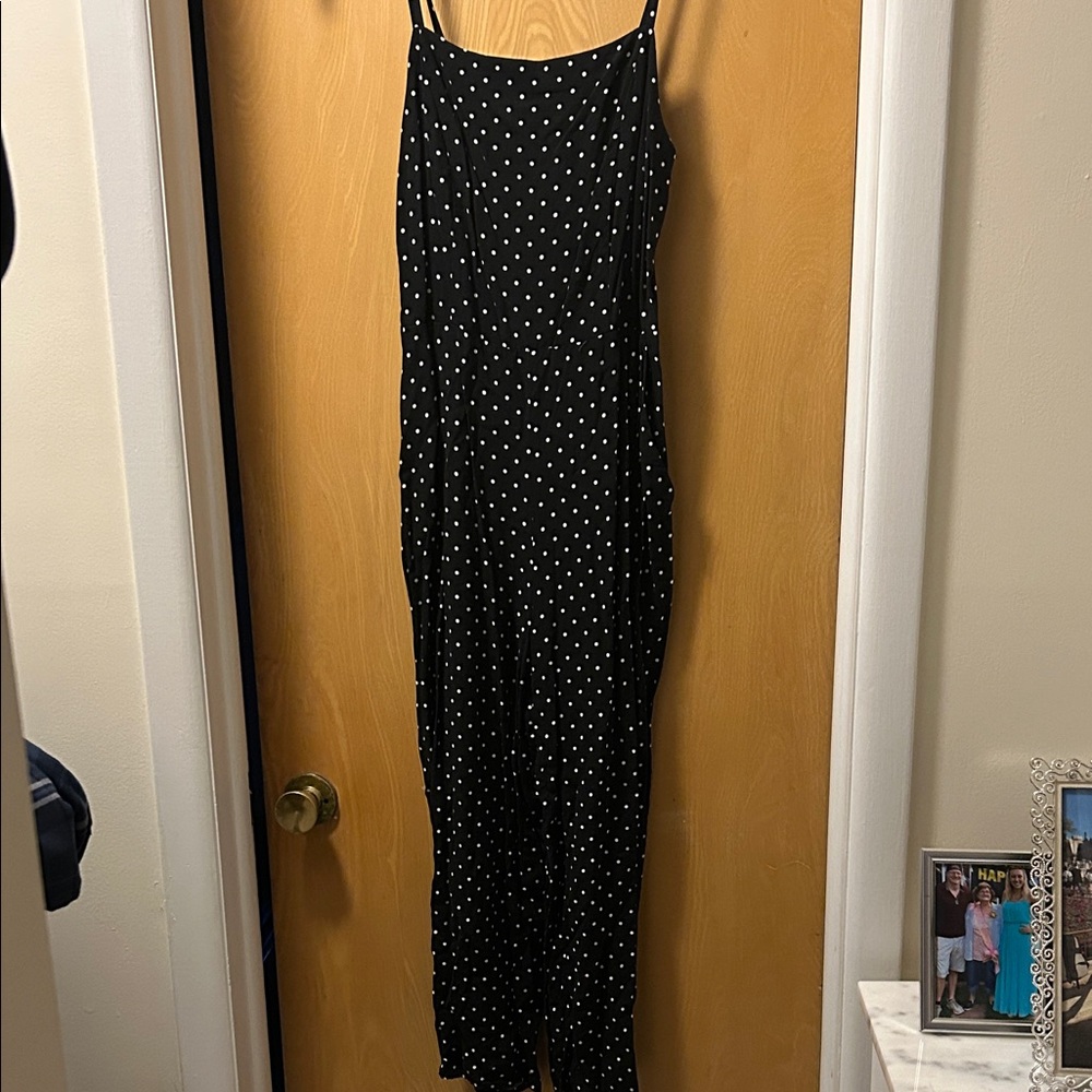Old Navy Black and White Polka Dot Jumpsuit